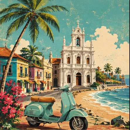 Goa vintage travel postcard
