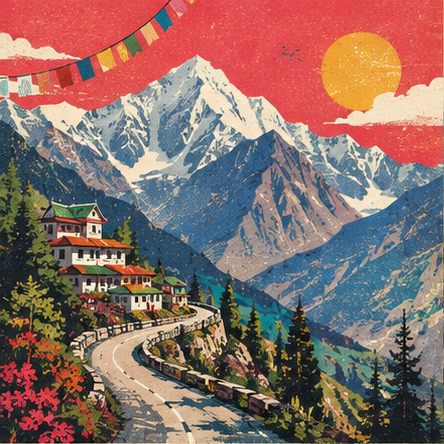 Himachal vintage travel postcard