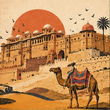 Rajasthan vintage travel postcard