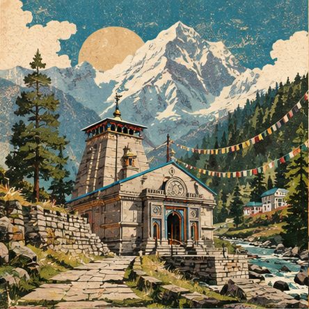 Uttarakhand vintage travel postcard