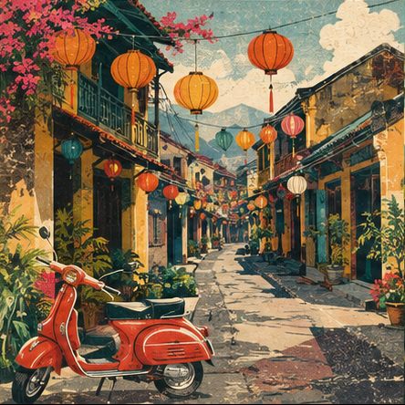 Vietnam vintage travel postcard